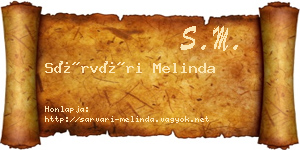 Sárvári Melinda névjegykártya