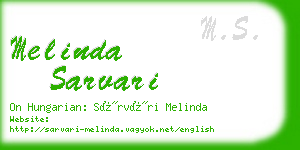 melinda sarvari business card